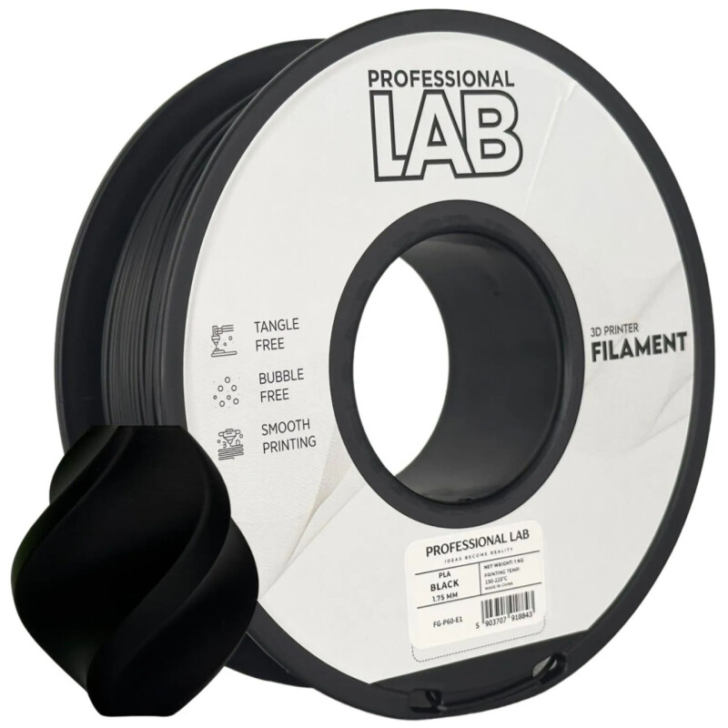 Professional Lab - PLA Filament - Černý (1,75 mm, 1 kg)